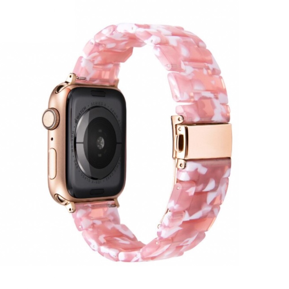 NEW Pink White Resin Replacement Apple Watch Band